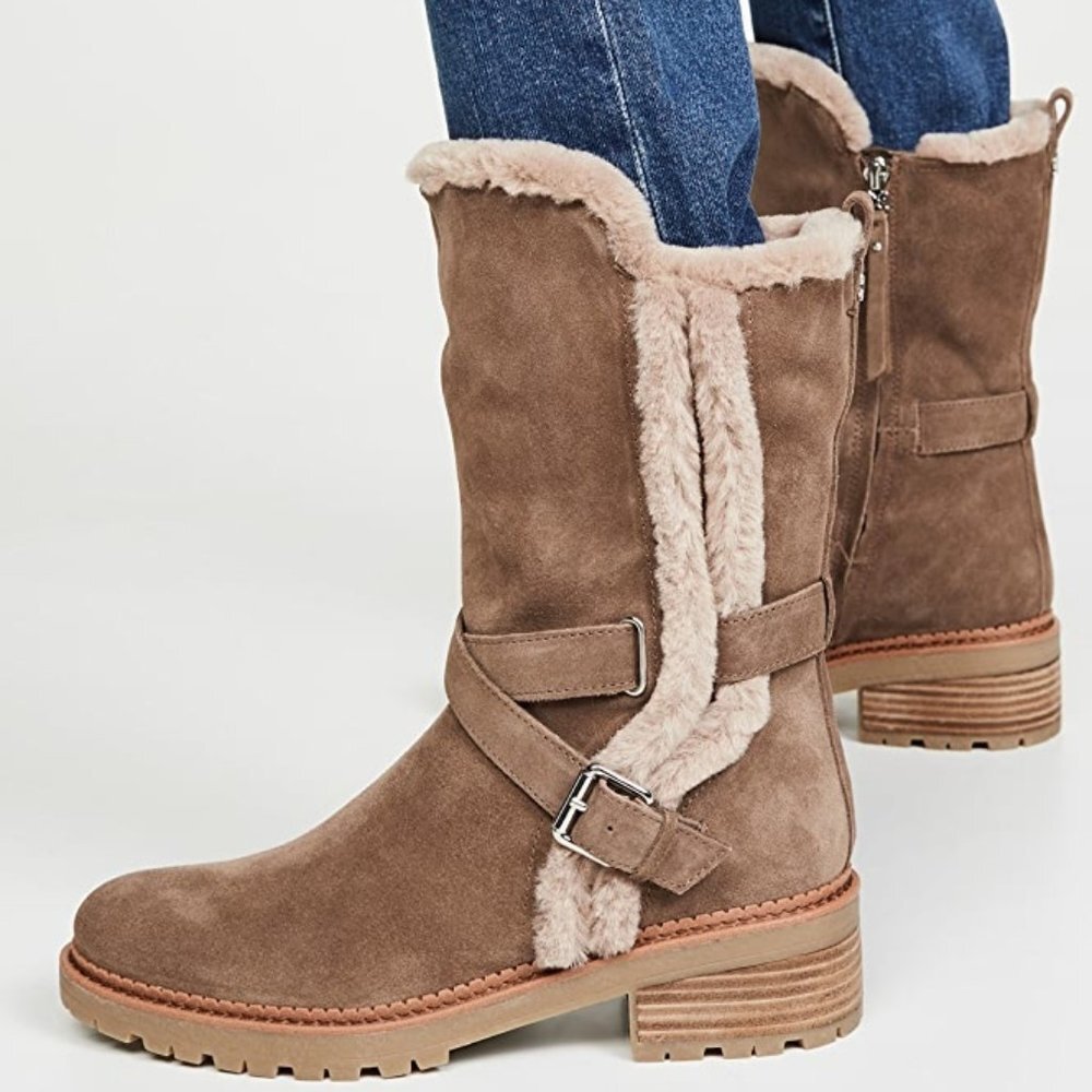 💥  Sam Edelman Jailyn Faux Fur-Lined Suede Boots